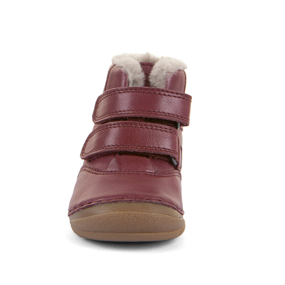 Paix Up Winter Waterproof Warm Lined Bordeaux Leather First Walking Boot