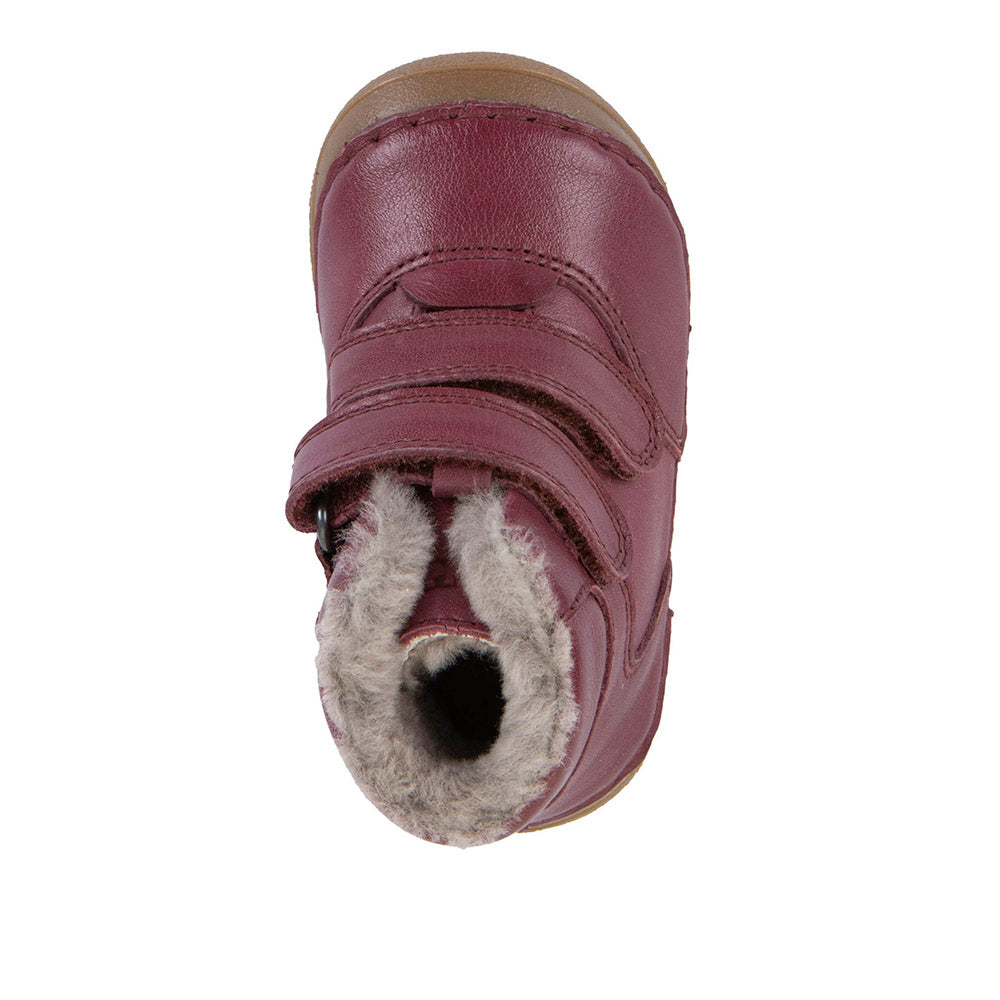 Paix Up Winter Waterproof Warm Lined Bordeaux Leather First Walking Boot