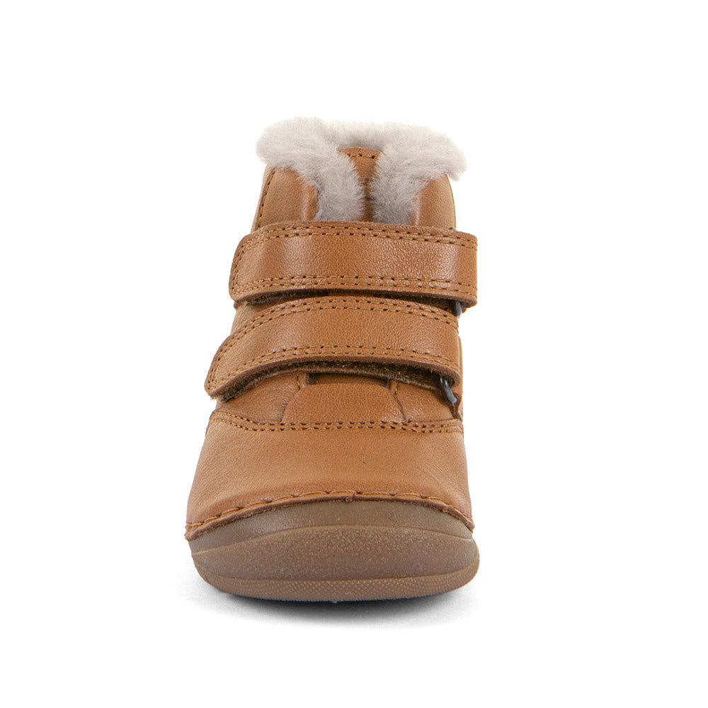Paix Up Winter Waterproof Warm Lined Cognac Leather First Walking Boot