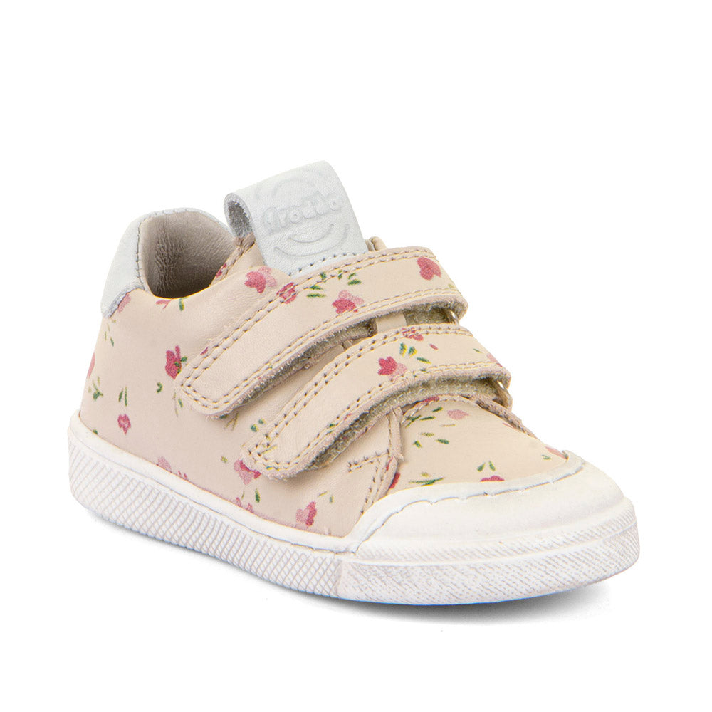 Rosario PInk Flowers Leather First Walking Shoe