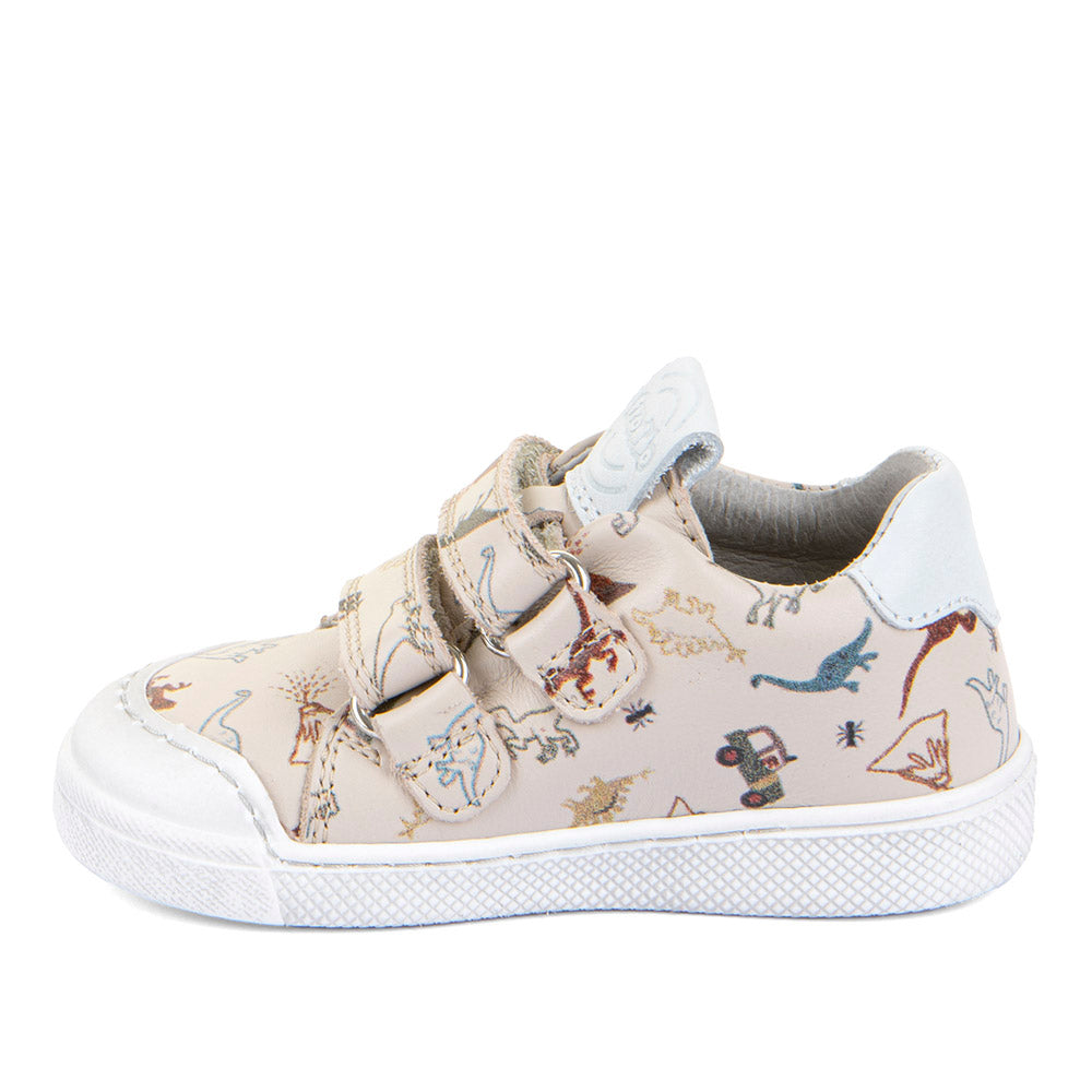 Rosario Dinosaur Print Leather First Walking Shoe