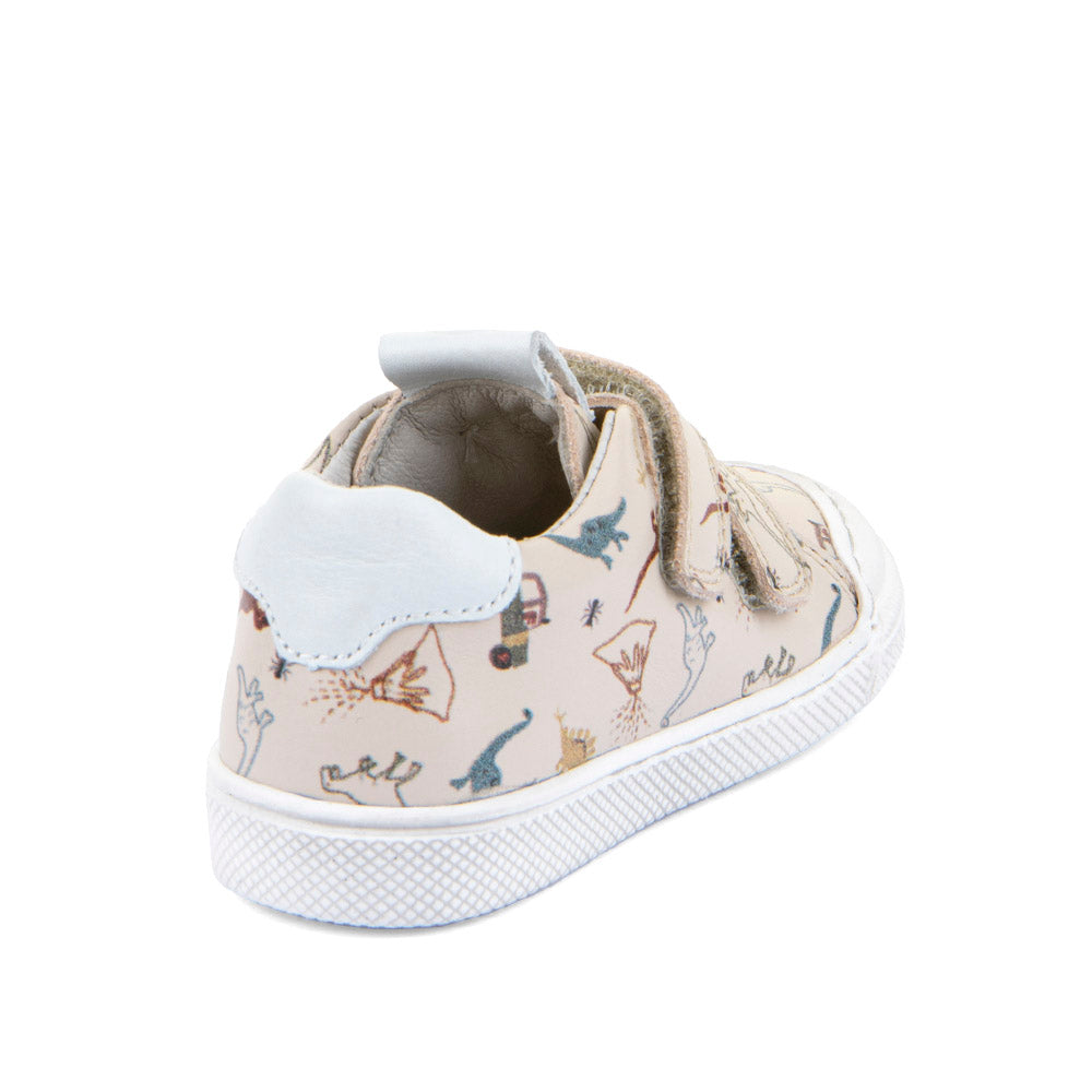 Rosario Dinosaur Print Leather First Walking Shoe