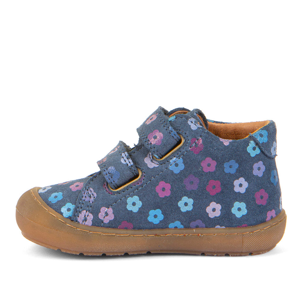 Ollie S Blue Flowers First Walking Shoe