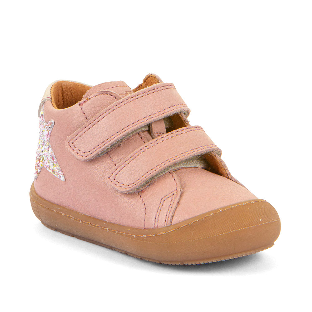 Ollie Pink Star Leather First Walking Shoe