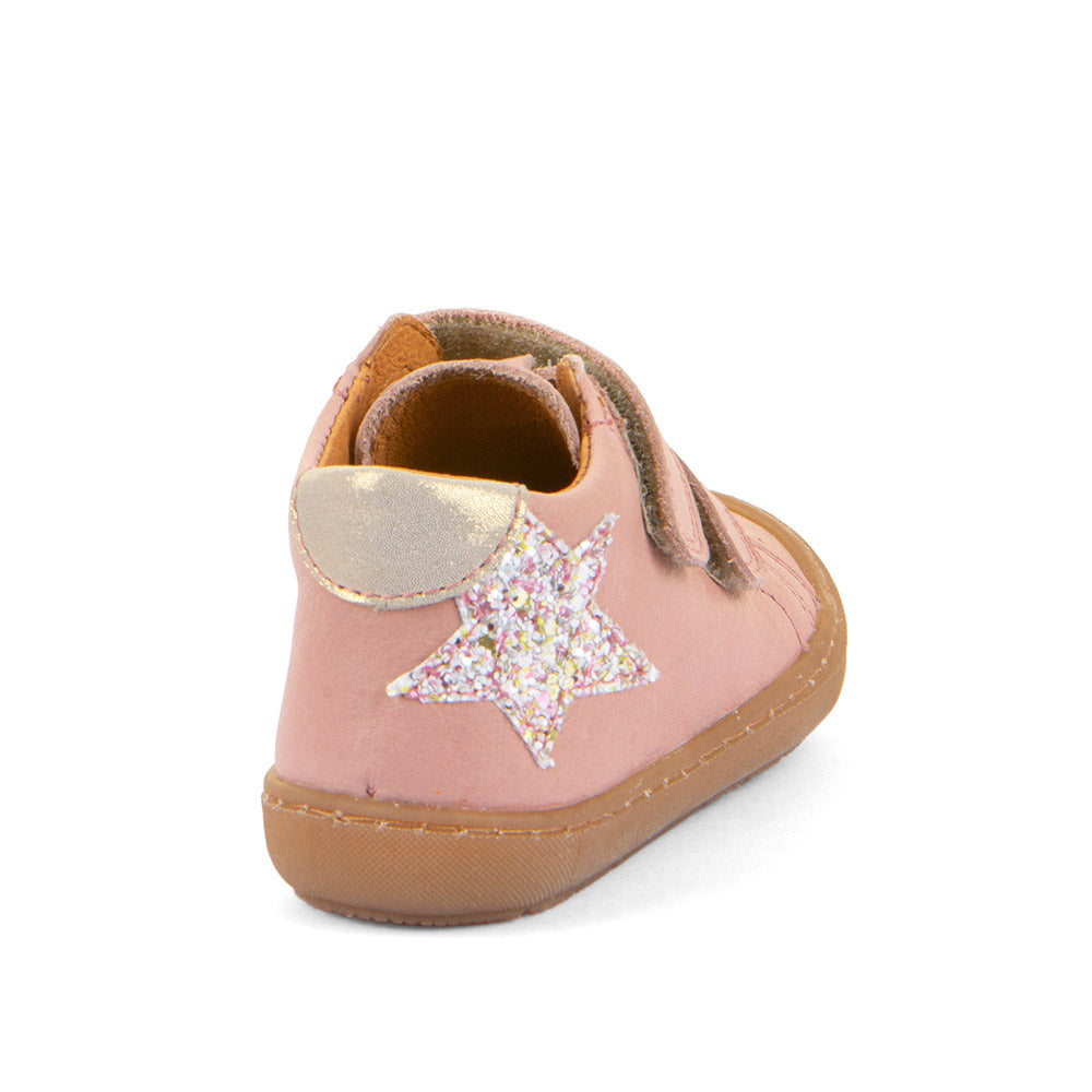 Ollie Pink Star Leather First Walking Shoe