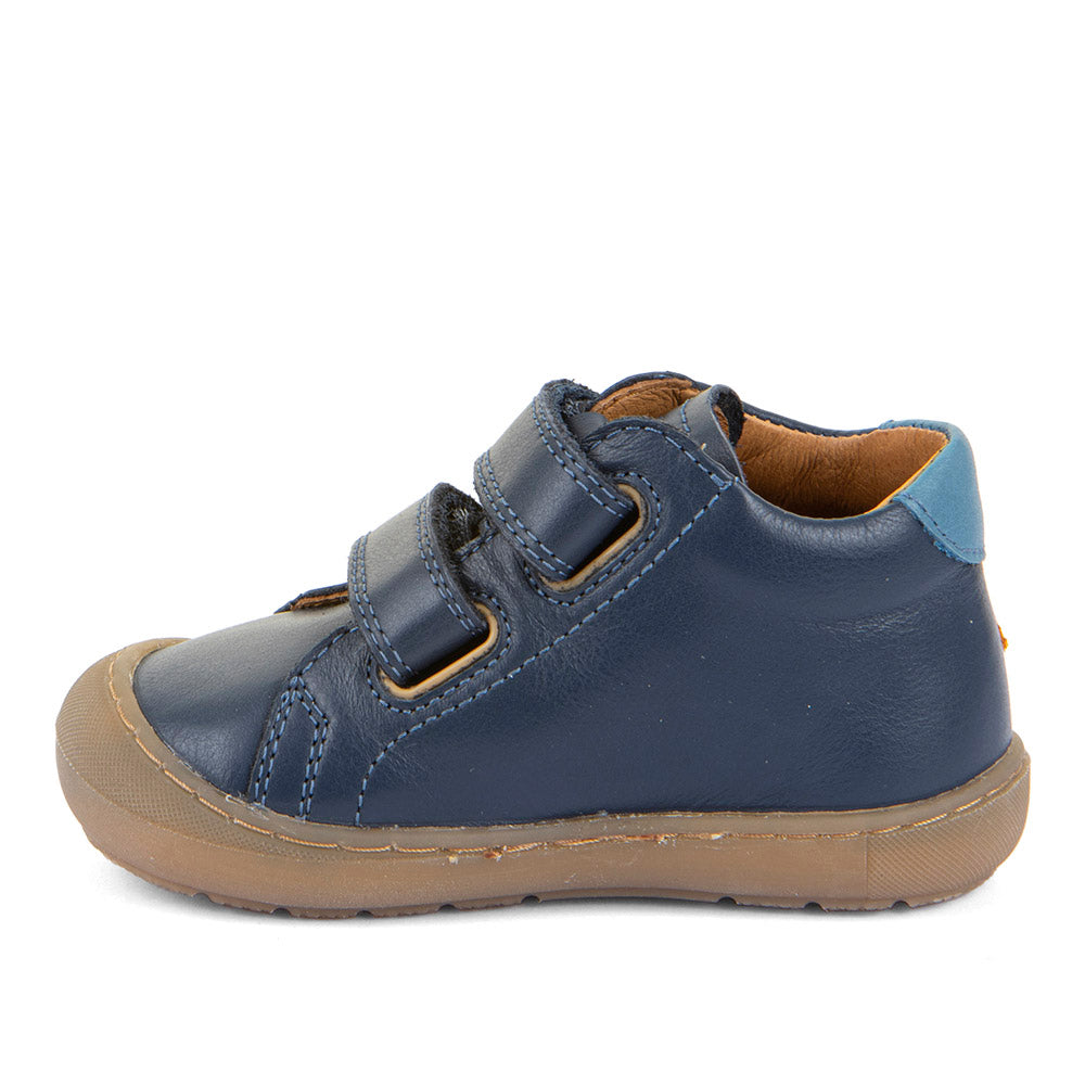 Ollie Dark Blue Orange Star Leather First Walking Shoe
