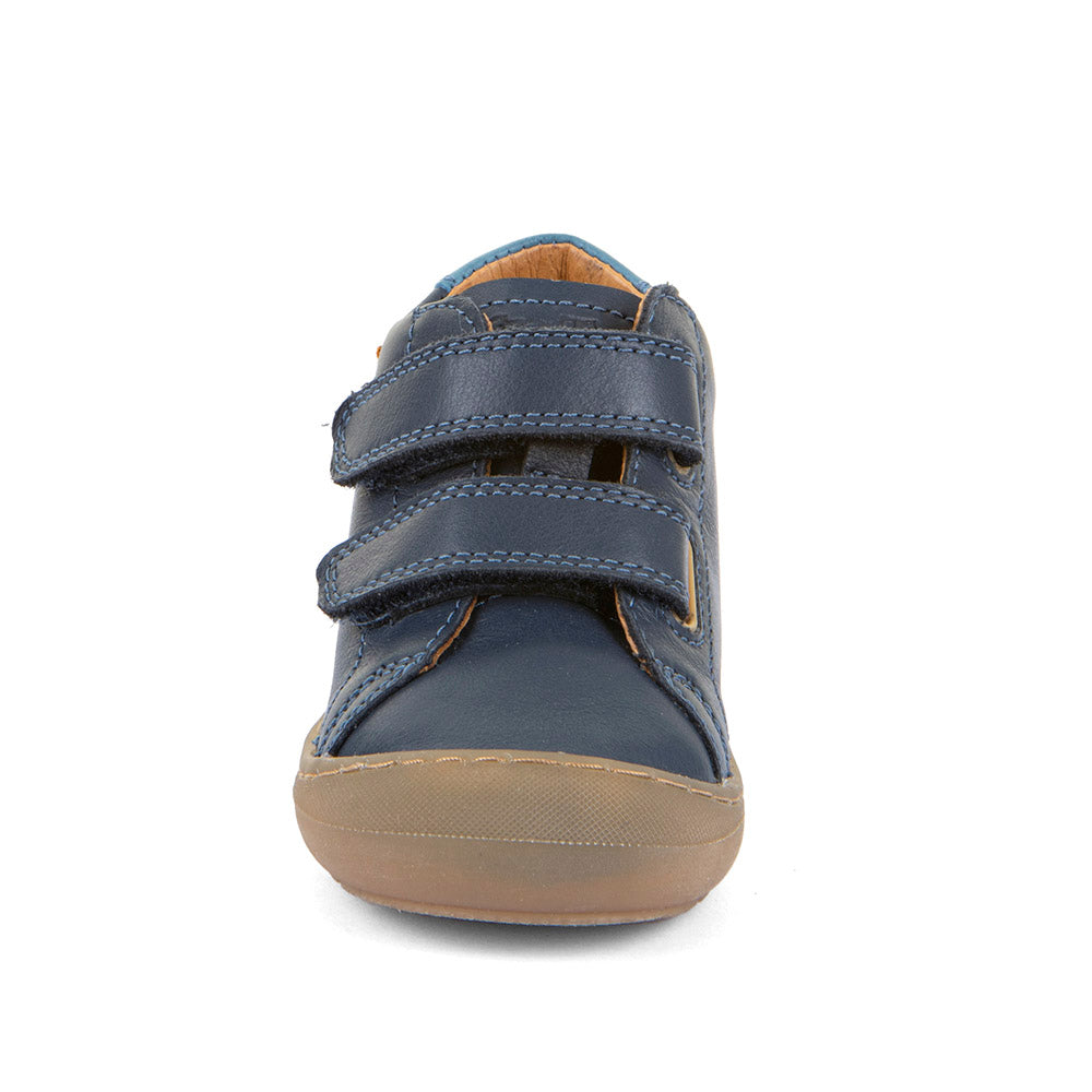 Ollie Dark Blue Orange Star Leather First Walking Shoe