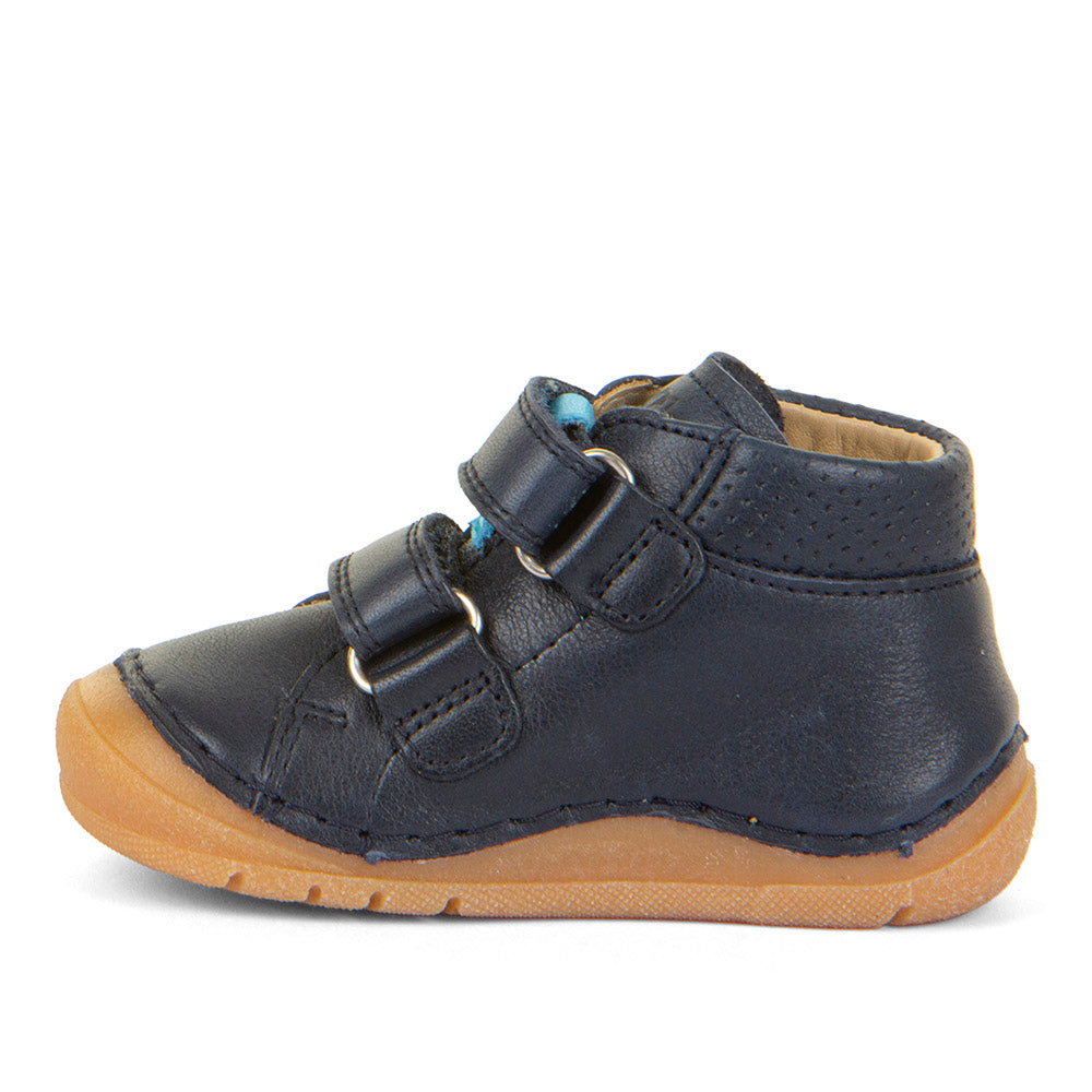 Paix Up Navy Leather First Walking Shoe With Aeroplane Motif