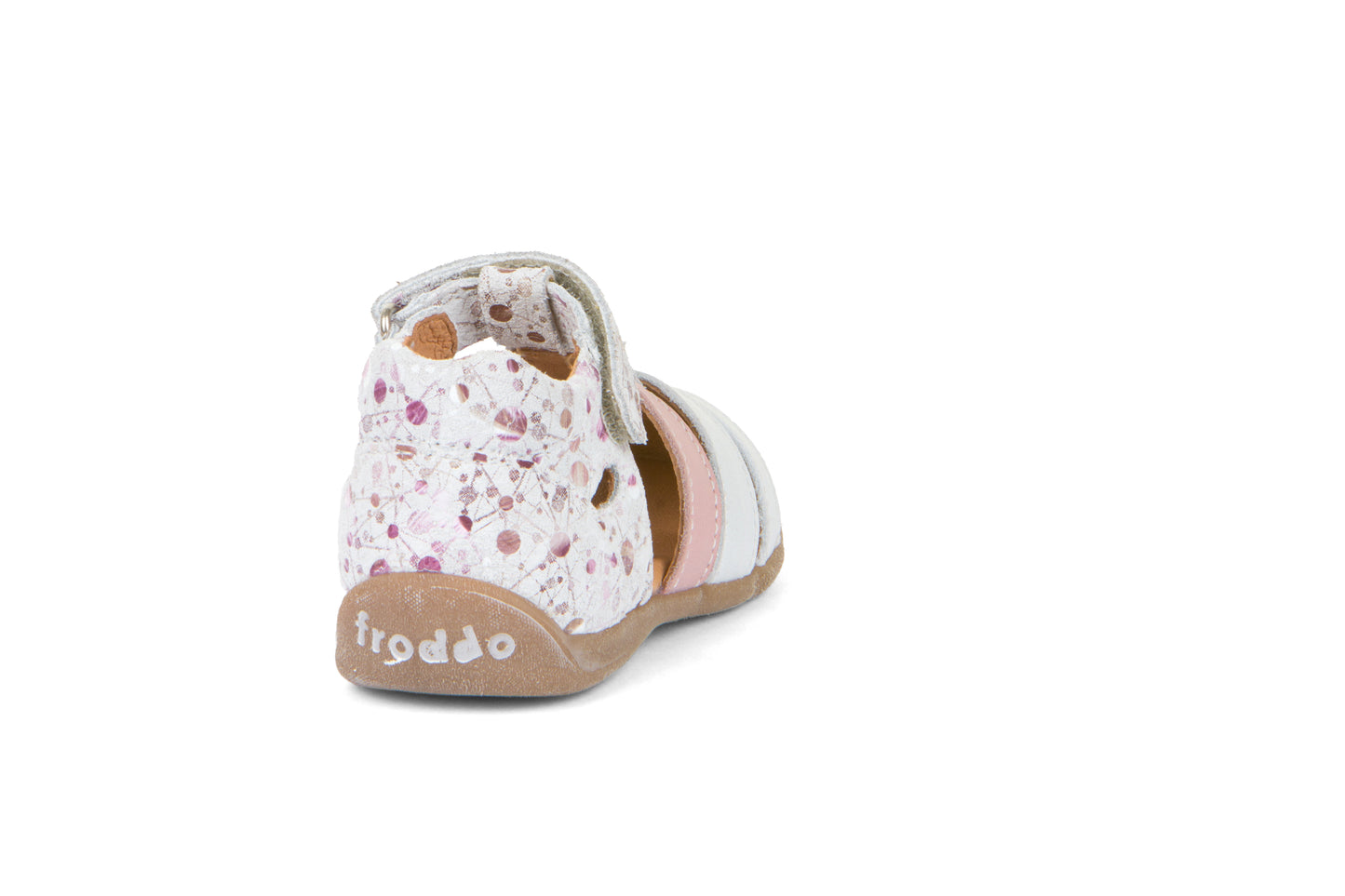 Carte White Fuxia Flowers Leather Toddler Sandal