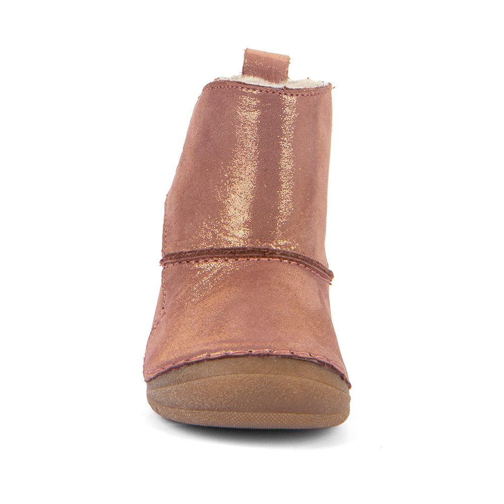 Paix Up Warm Lined Pink Gold Leather Winter Boot
