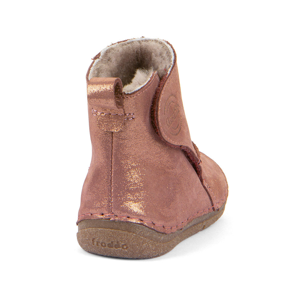 Paix Up Warm Lined Pink Gold Leather Winter Boot