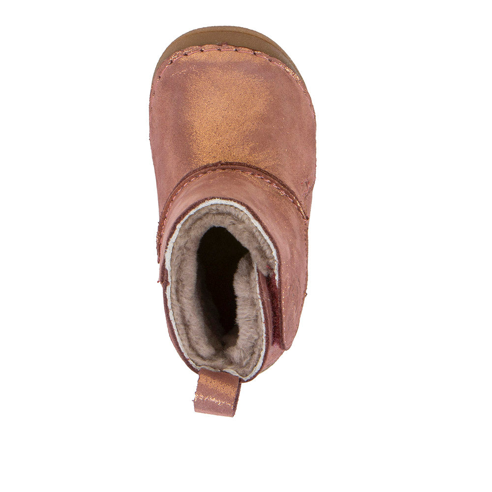 Paix Up Warm Lined Pink Gold Leather Winter Boot