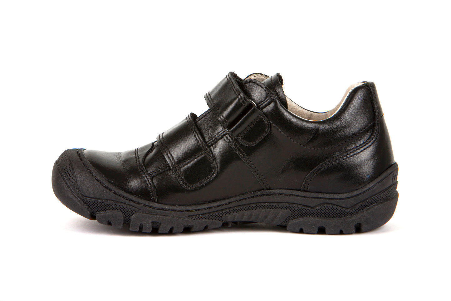 Leo Black Leather Boy's School Shoe