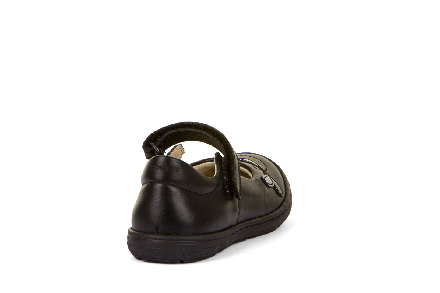 Mia DF Black Leather Girl's School Shoe