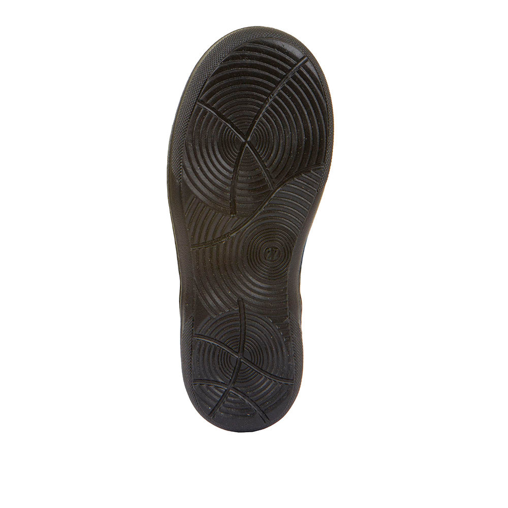 Mia DF Black Leather Girl's School Shoe