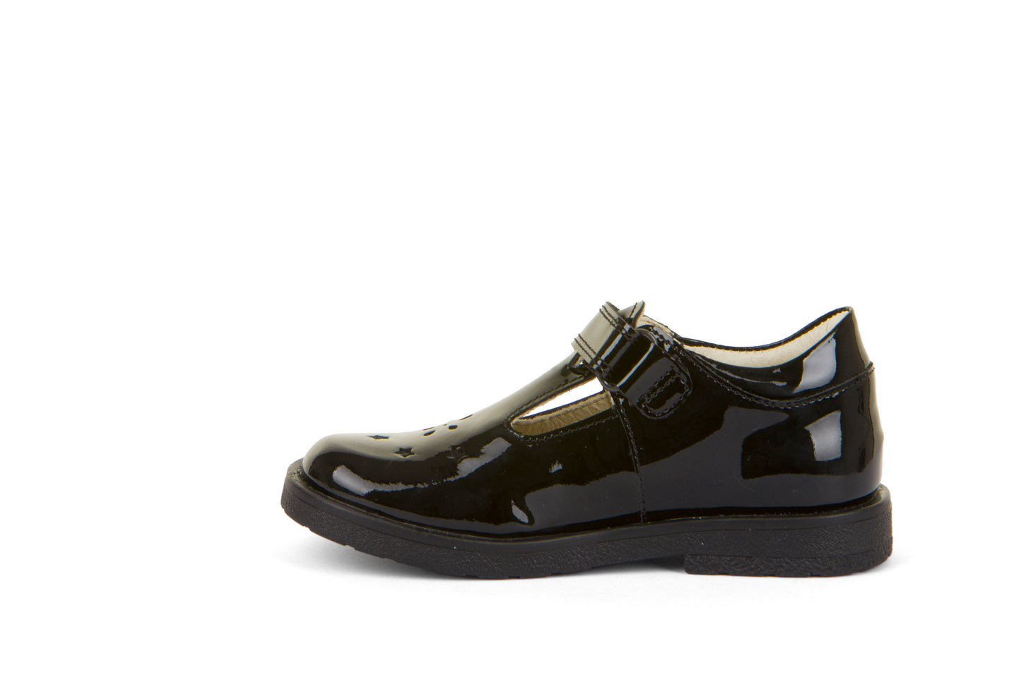 Evia Black Patent Leather T-Bar Girl's School Shoe