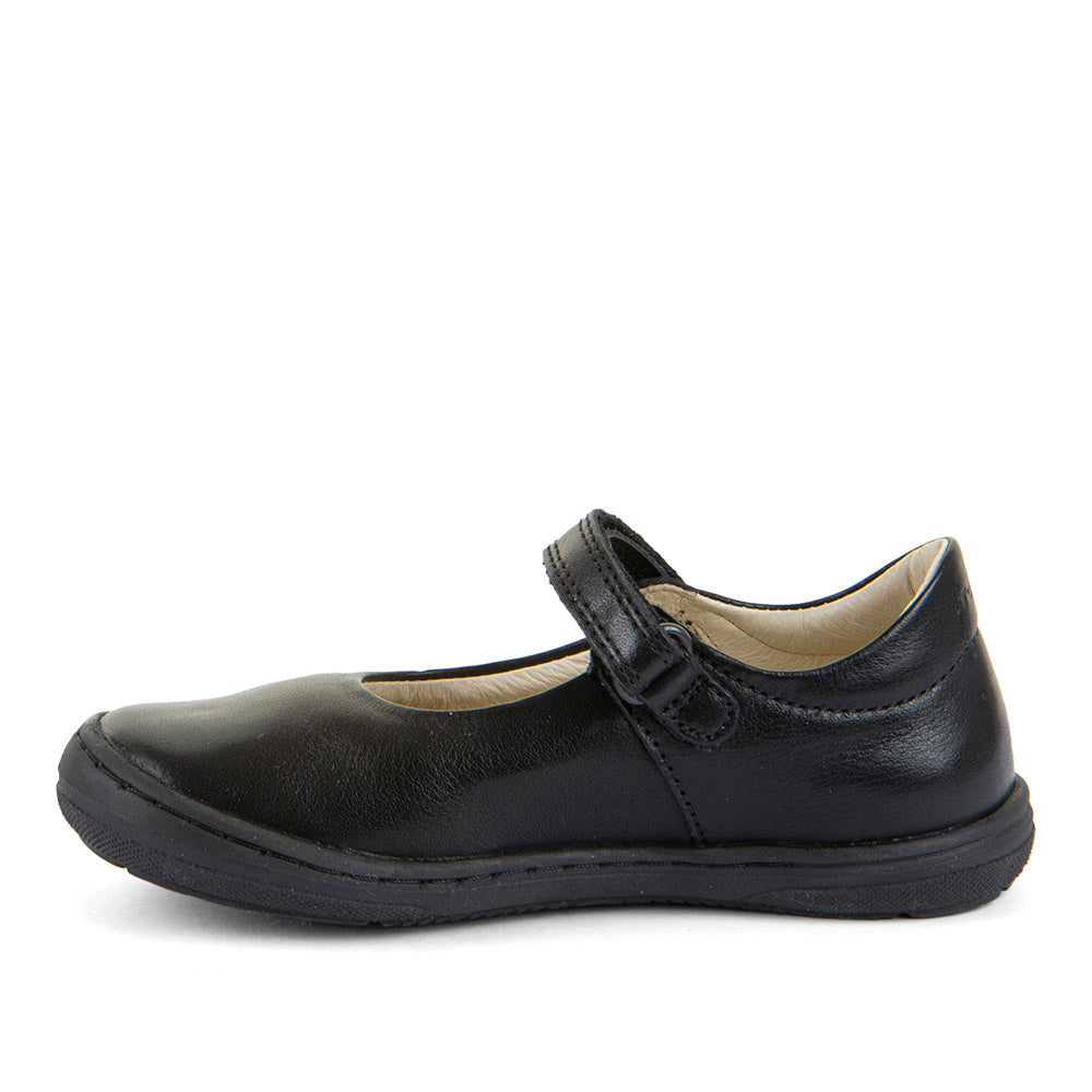 Mia Black Leather Girl's School Shoe