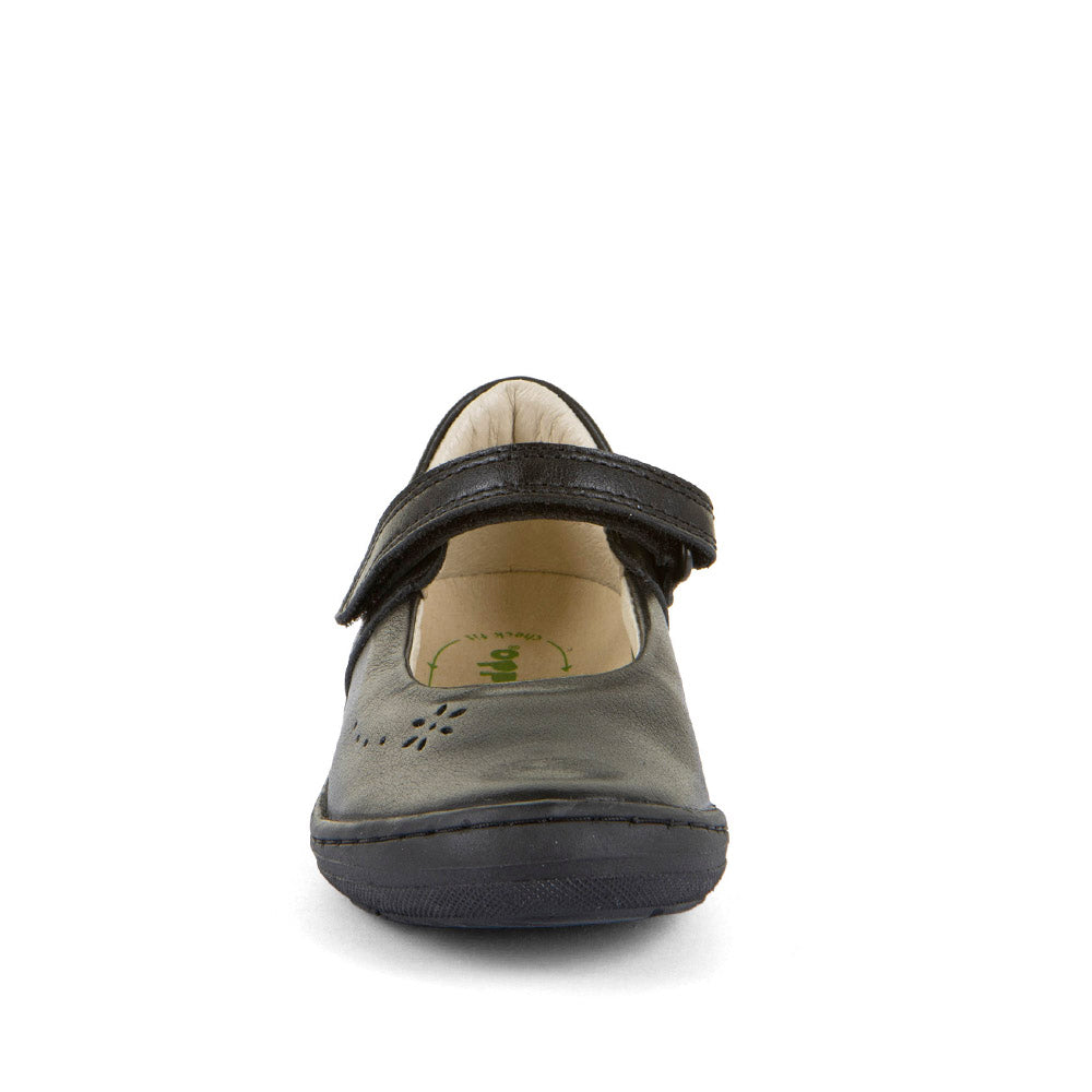 Mia Black Leather Girl's School Shoe