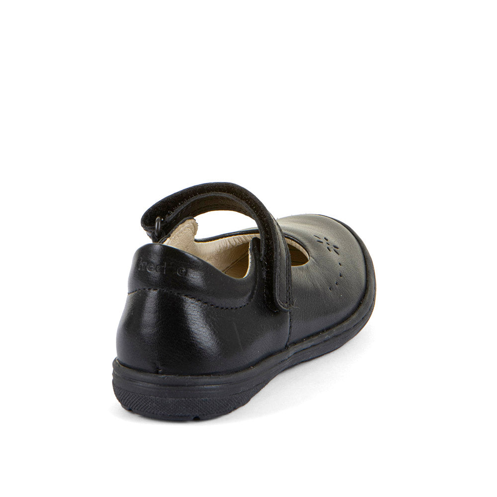 Mia Black Leather Girl's School Shoe