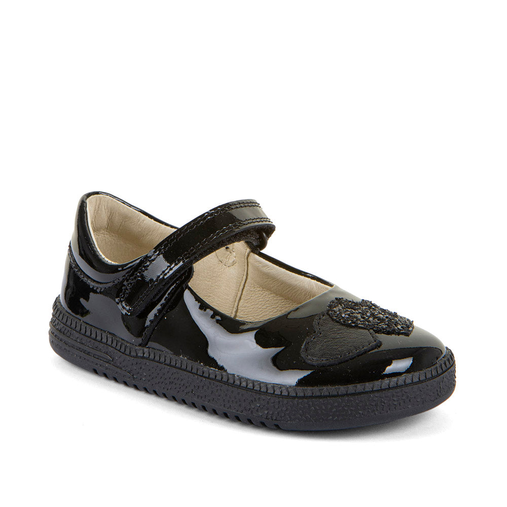 Stephanie Barefoot Black Patent Leather Girl's School Shoe