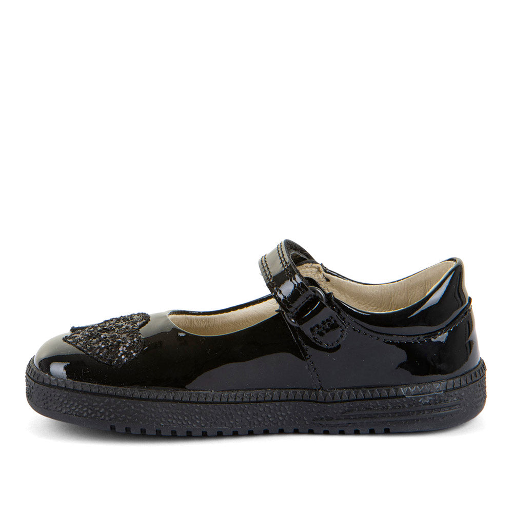Stephanie Barefoot Black Patent Leather Girl's School Shoe