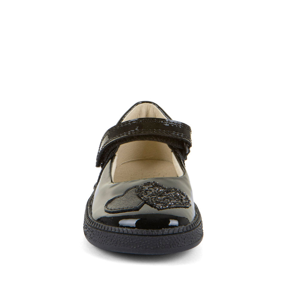 Stephanie Barefoot Black Patent Leather Girl's School Shoe