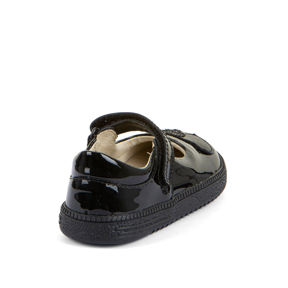 Stephanie Barefoot Black Patent Leather Girl's School Shoe