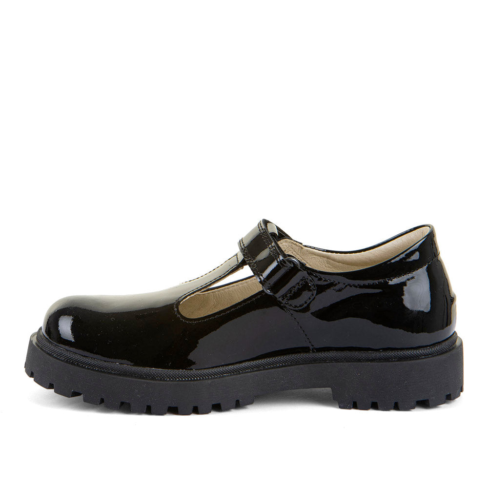 Lea Black Patent Leather T Bar Girls School Shoe
