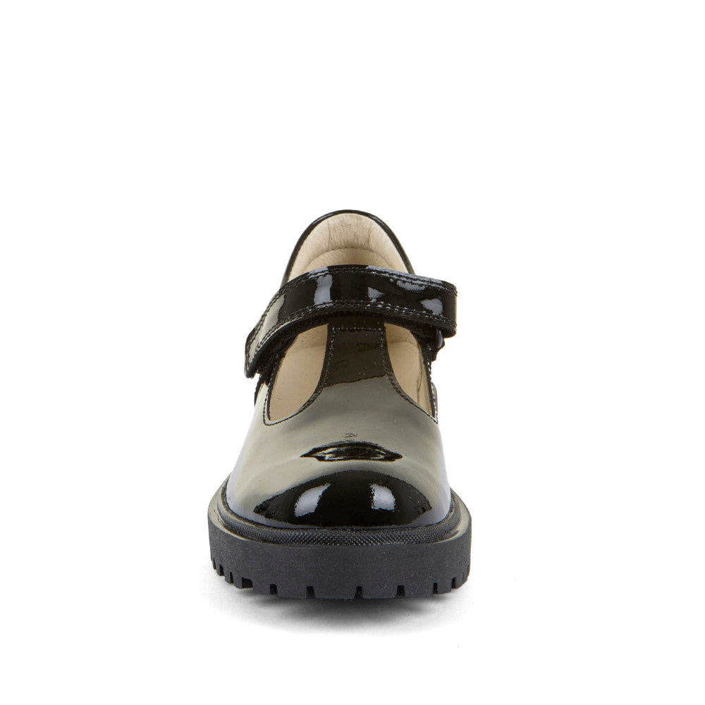 Lea Black Patent Leather T Bar Girls School Shoe