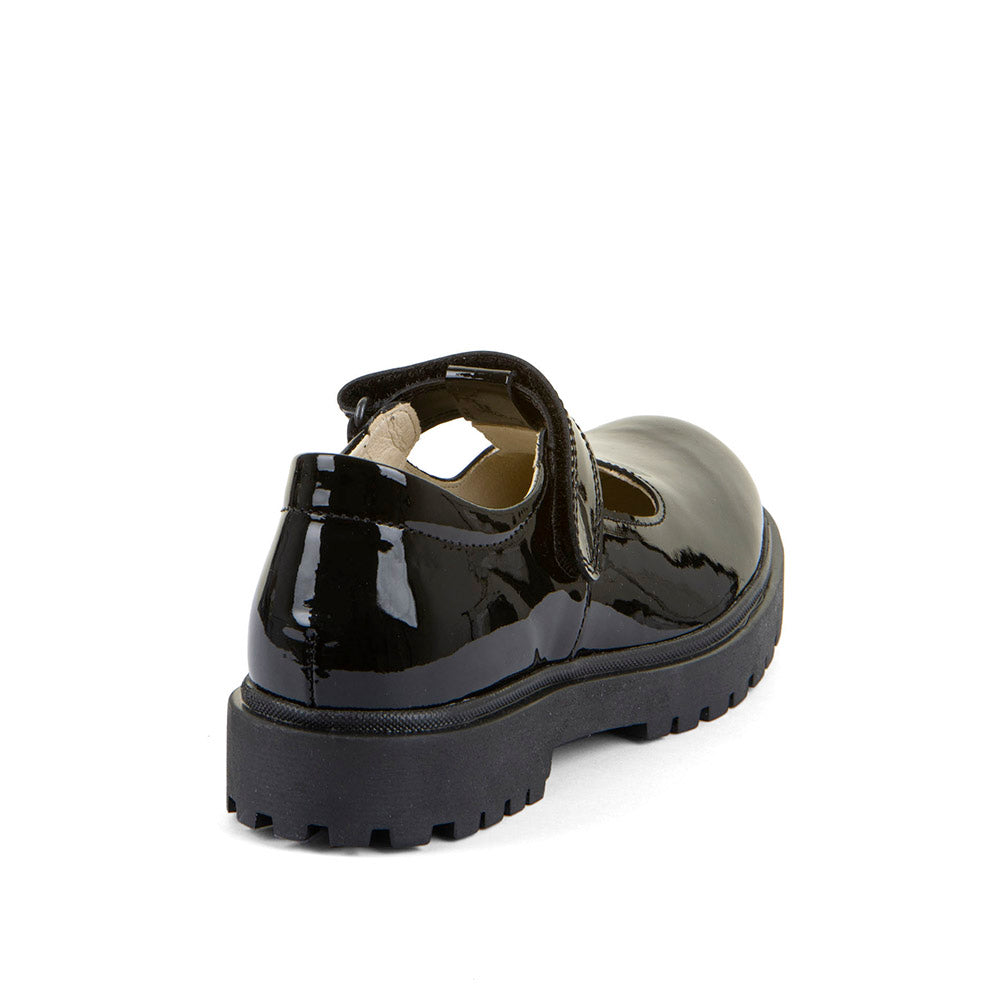 Lea Black Patent Leather T Bar Girls School Shoe
