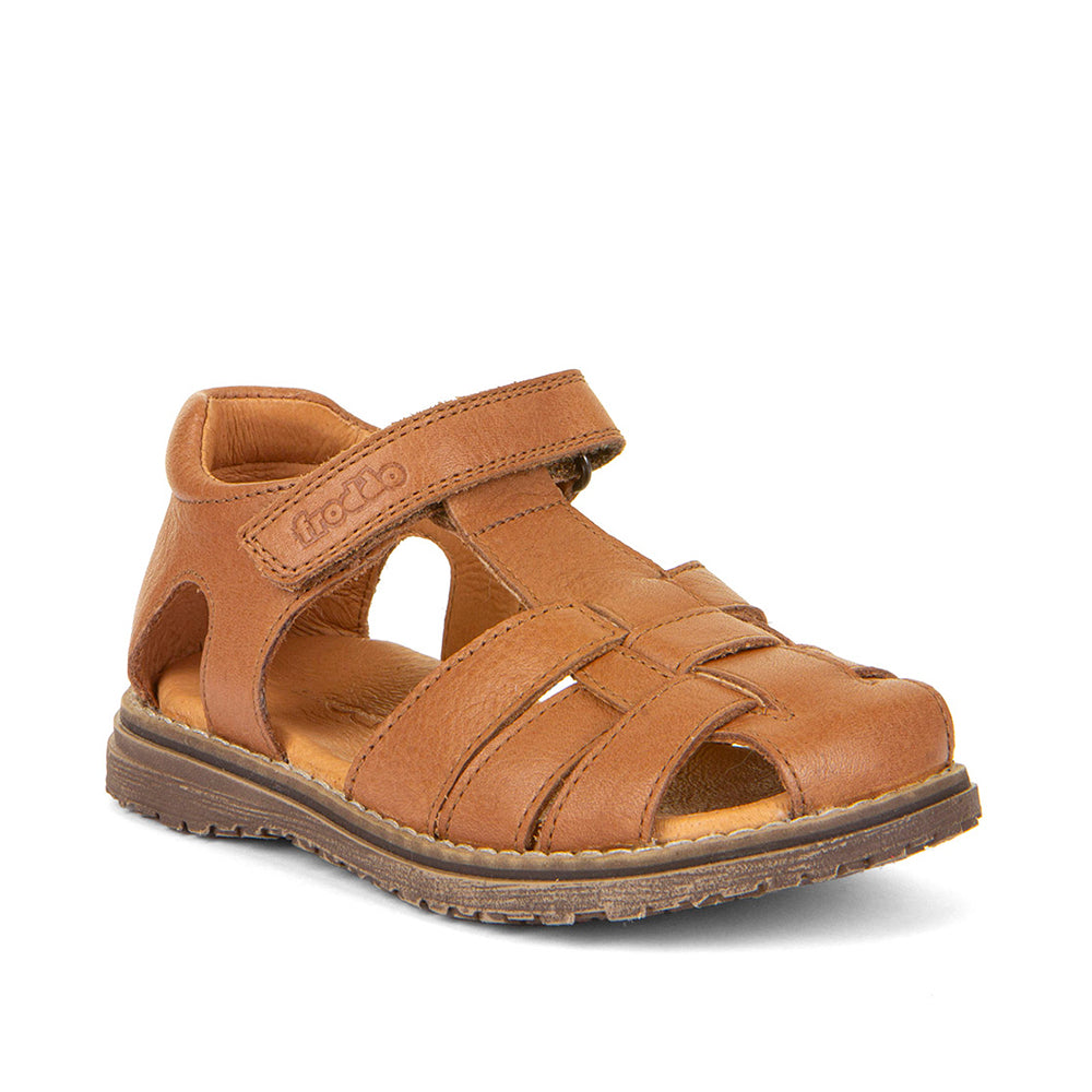 Daros Cognac Leather Closed Toe Fisherman Sandal