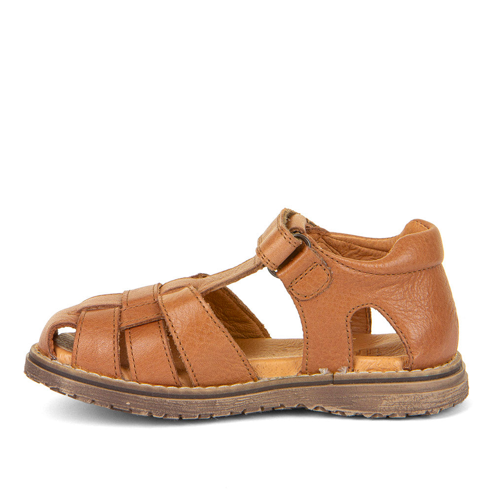 Daros Cognac Leather Closed Toe Fisherman Sandal