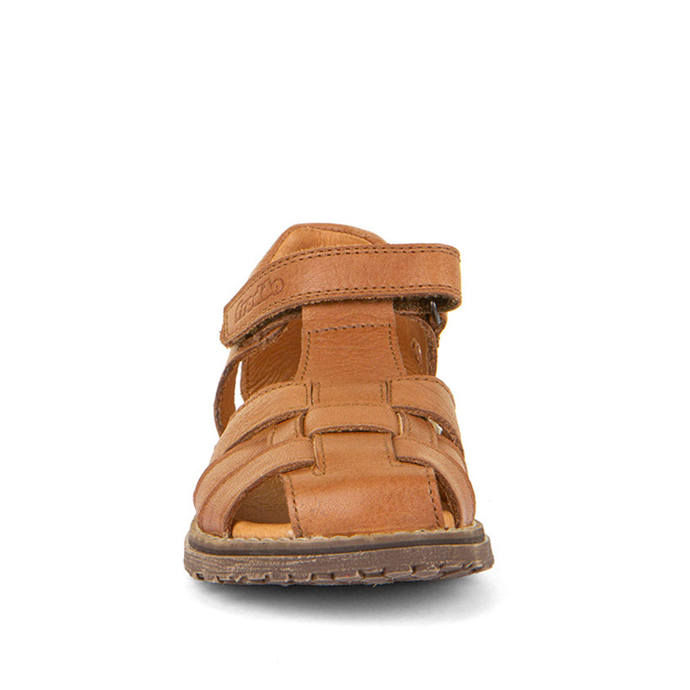 Daros Cognac Leather Closed Toe Fisherman Sandal