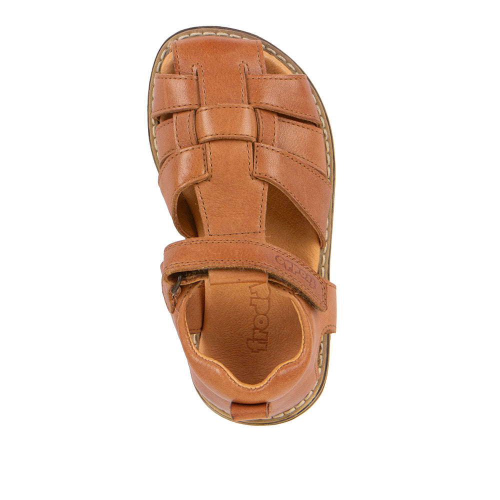 Daros Cognac Leather Closed Toe Fisherman Sandal