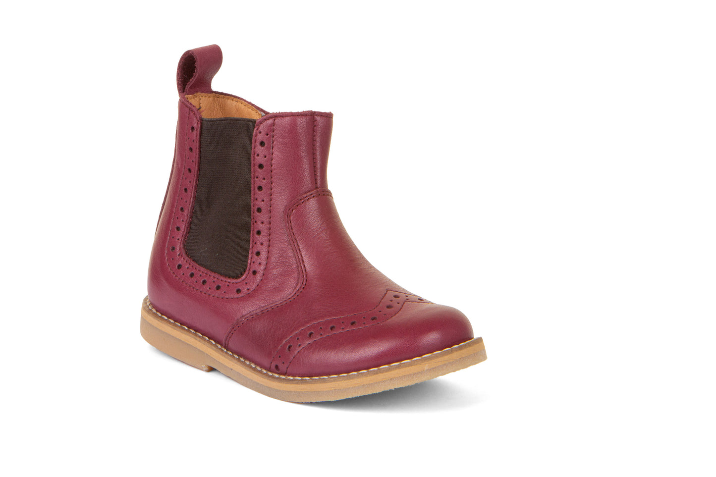 Chelys Brogue Chelsea Boot in Bordeaux Leather