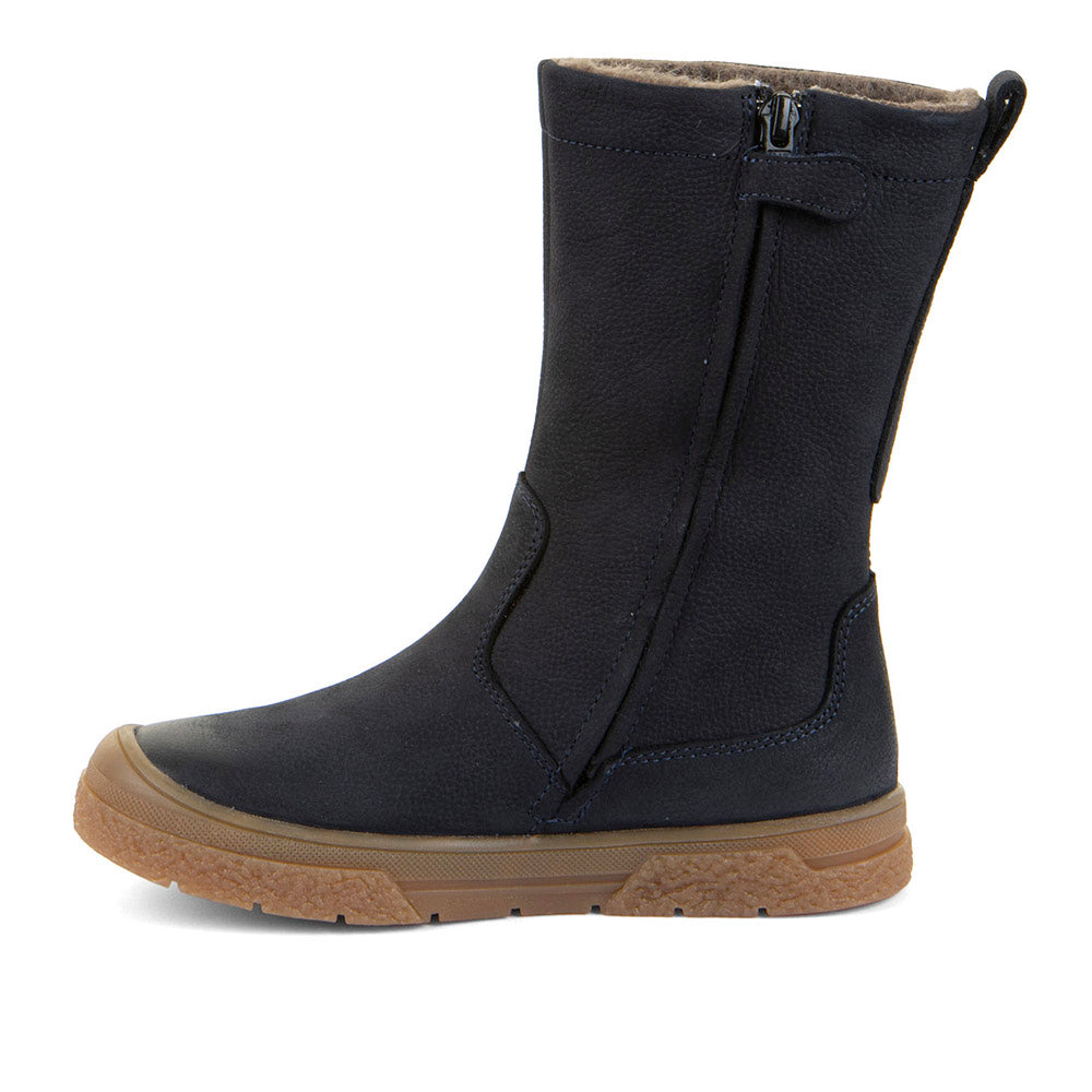 Pulse Tex Waterproof Wool Lined Navy Leather Star Boots