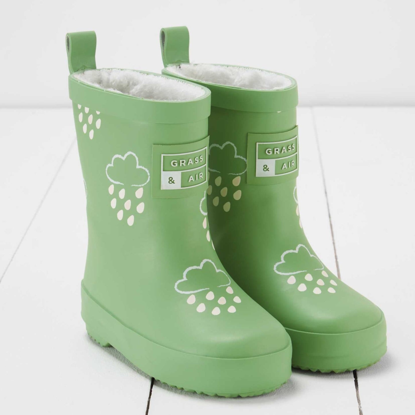 Colour Changing Teddy Fleece Lined Winter Wellie Olive Green with bag