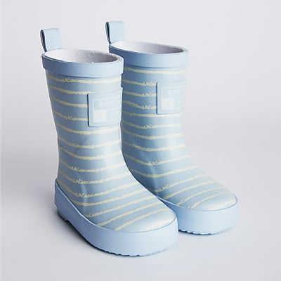 Baby Blue Stripy Wellie for toddlers with bag