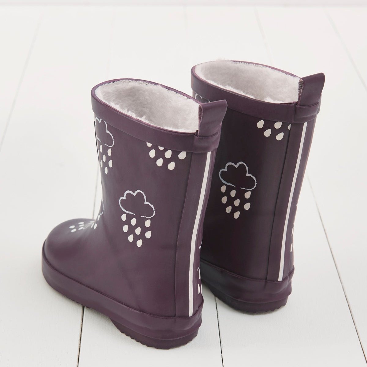 Colour Changing Teddy Fleece Lined Winter Wellie Icelandic Amethyst with bag