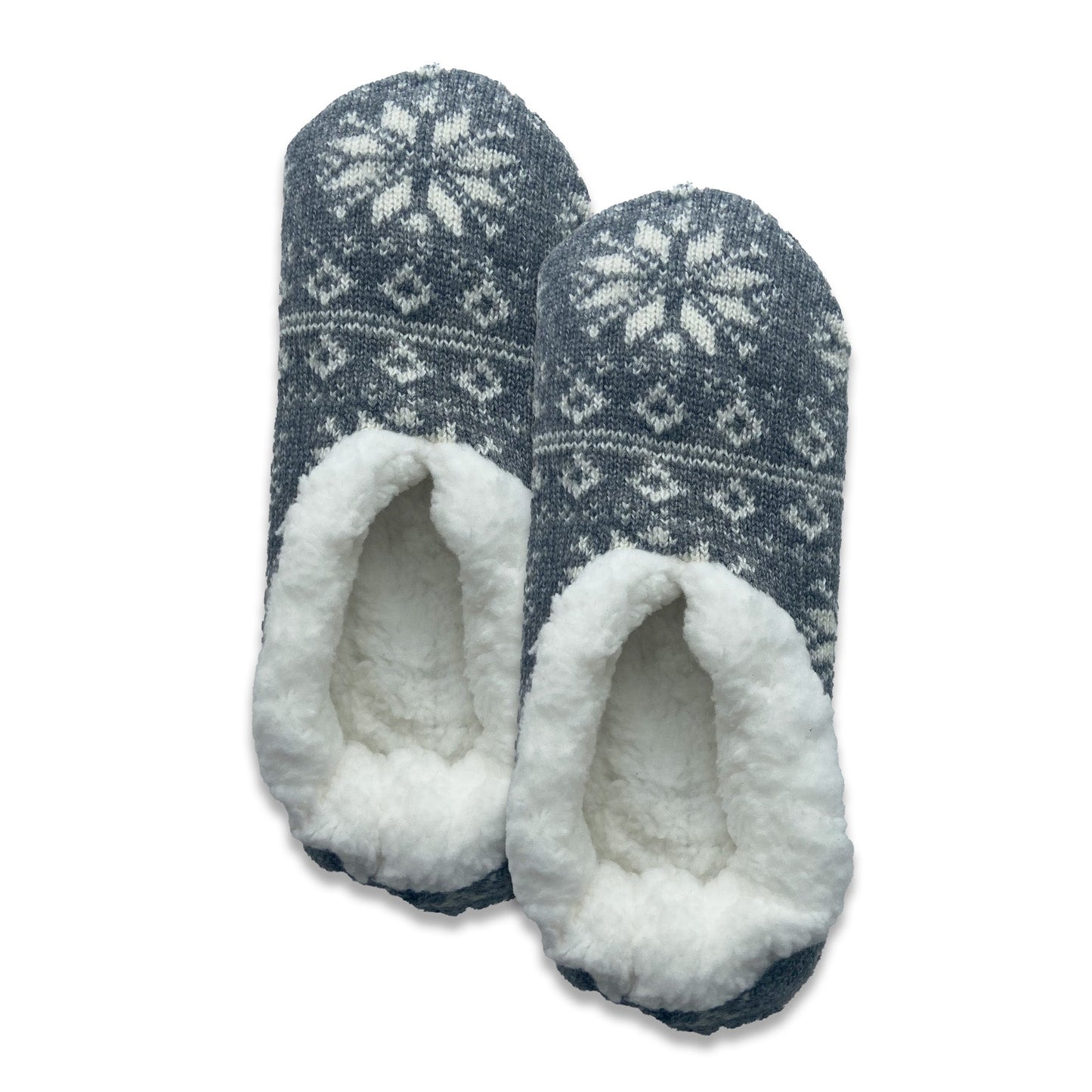 Cosy Grey Nordic Bootie Slipper Sock UK size 4-7