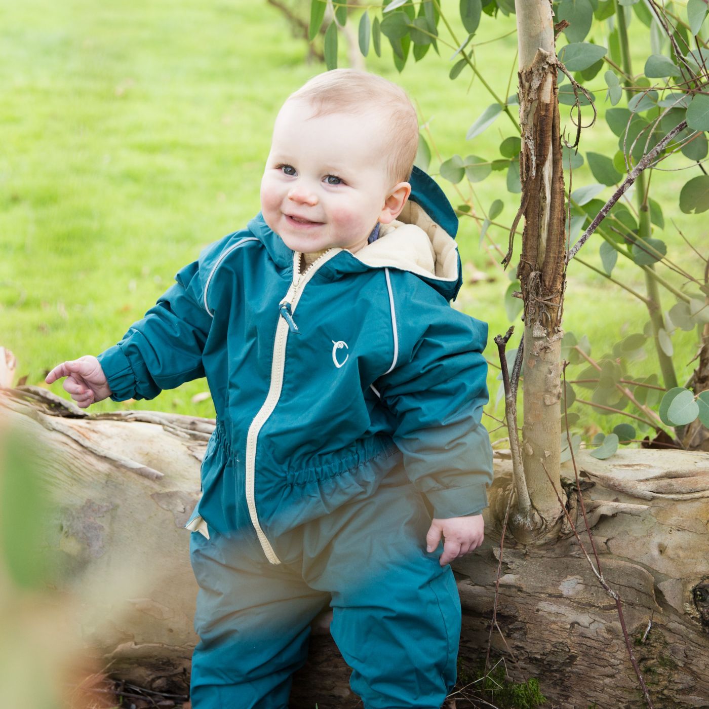 Hippychick Peacock Green All-In-One Fleece lined Puddle Suit