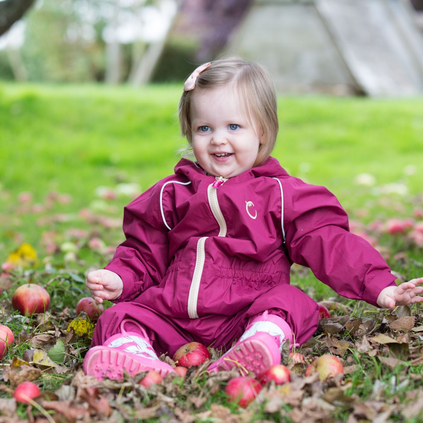 Hippychick Raspberry All-In-One Fleece lined Puddle Suit