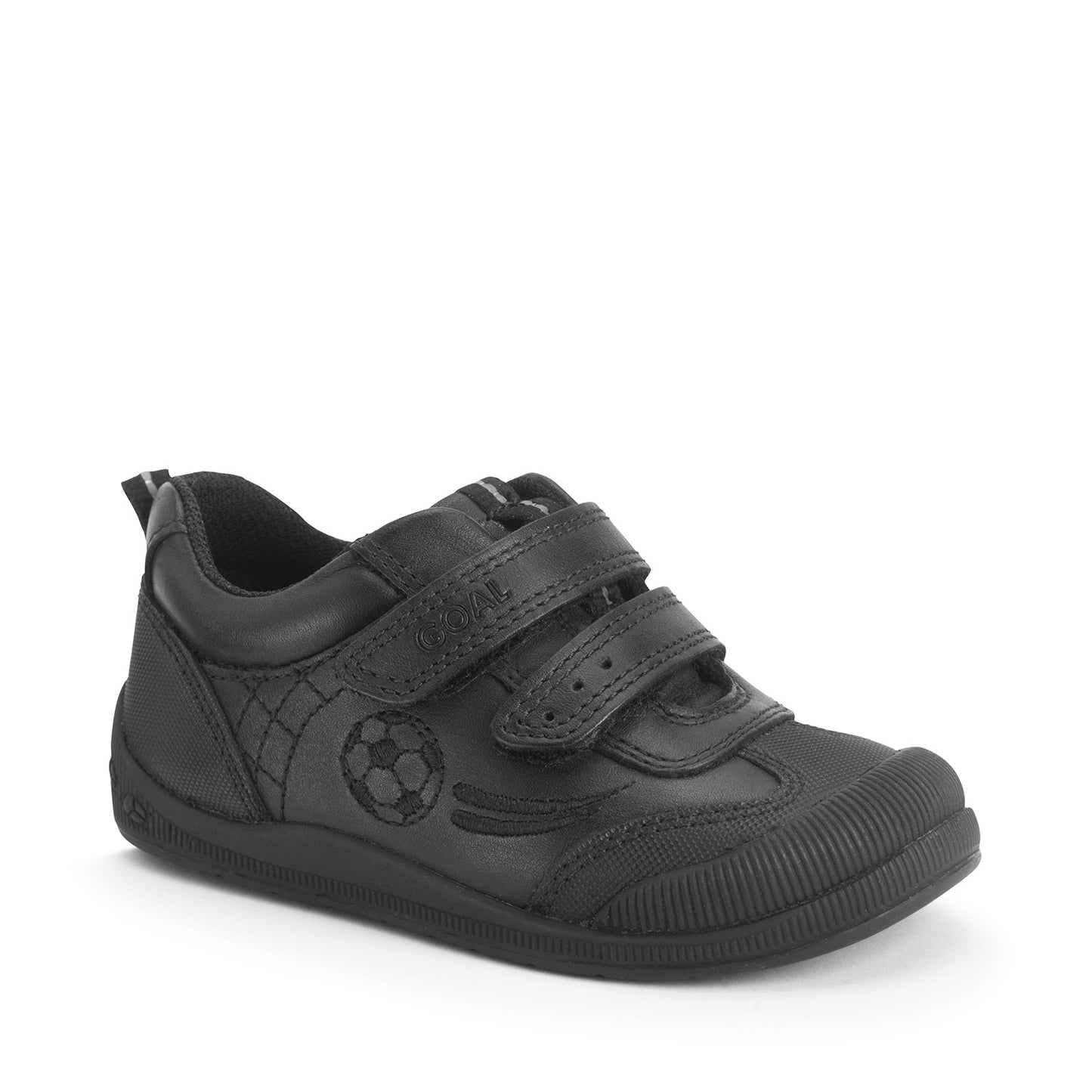 Hat Trick Black Leather Boys School Shoe