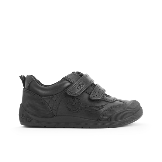 Hat Trick Black Leather Boys School Shoe