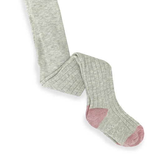 Non Slip Super Soft Ribbed Grey Baby And Toddler Tights