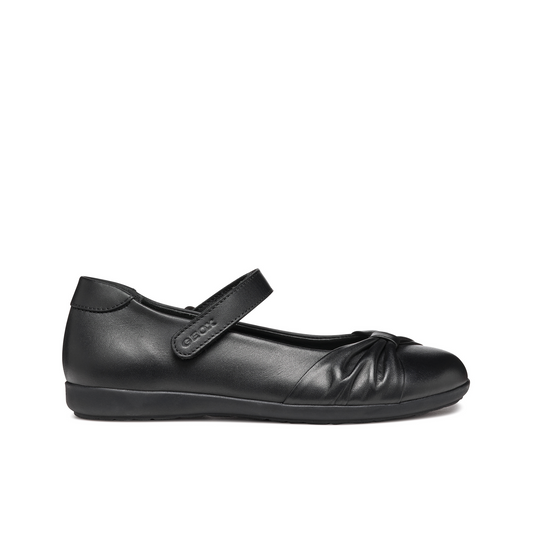 Iberide Mary Jane Black Leather Girl's School Shoe