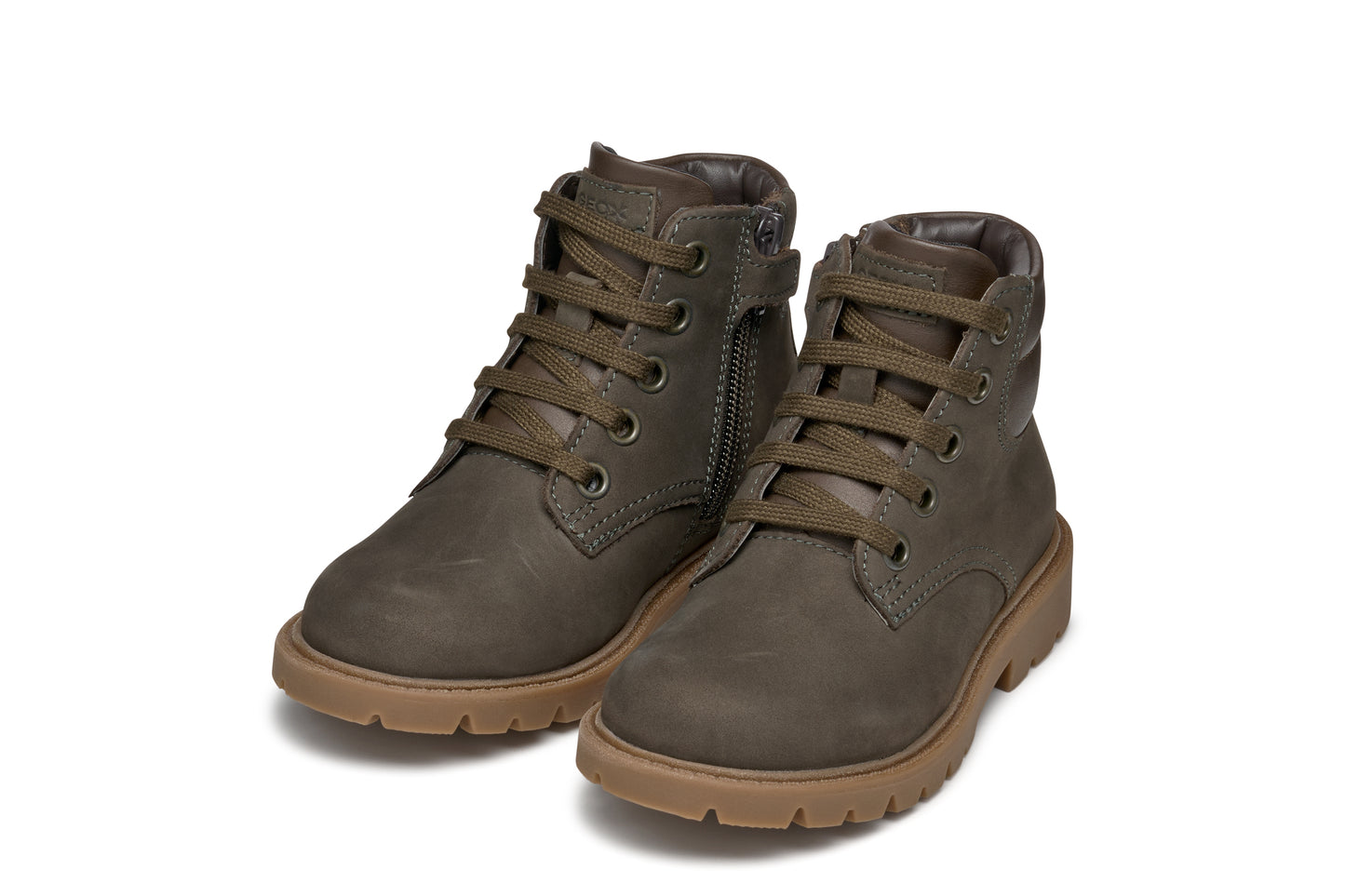 Shaylax Coffee Brown Zipped and Laced Leather Boot