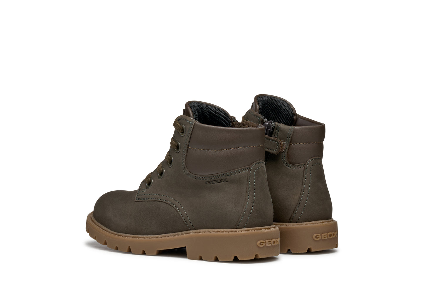 Shaylax Coffee Brown Zipped and Laced Leather Boot