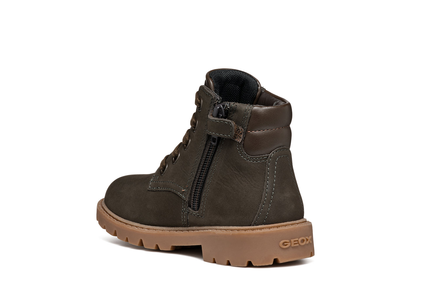 Shaylax Coffee Brown Zipped and Laced Leather Boot