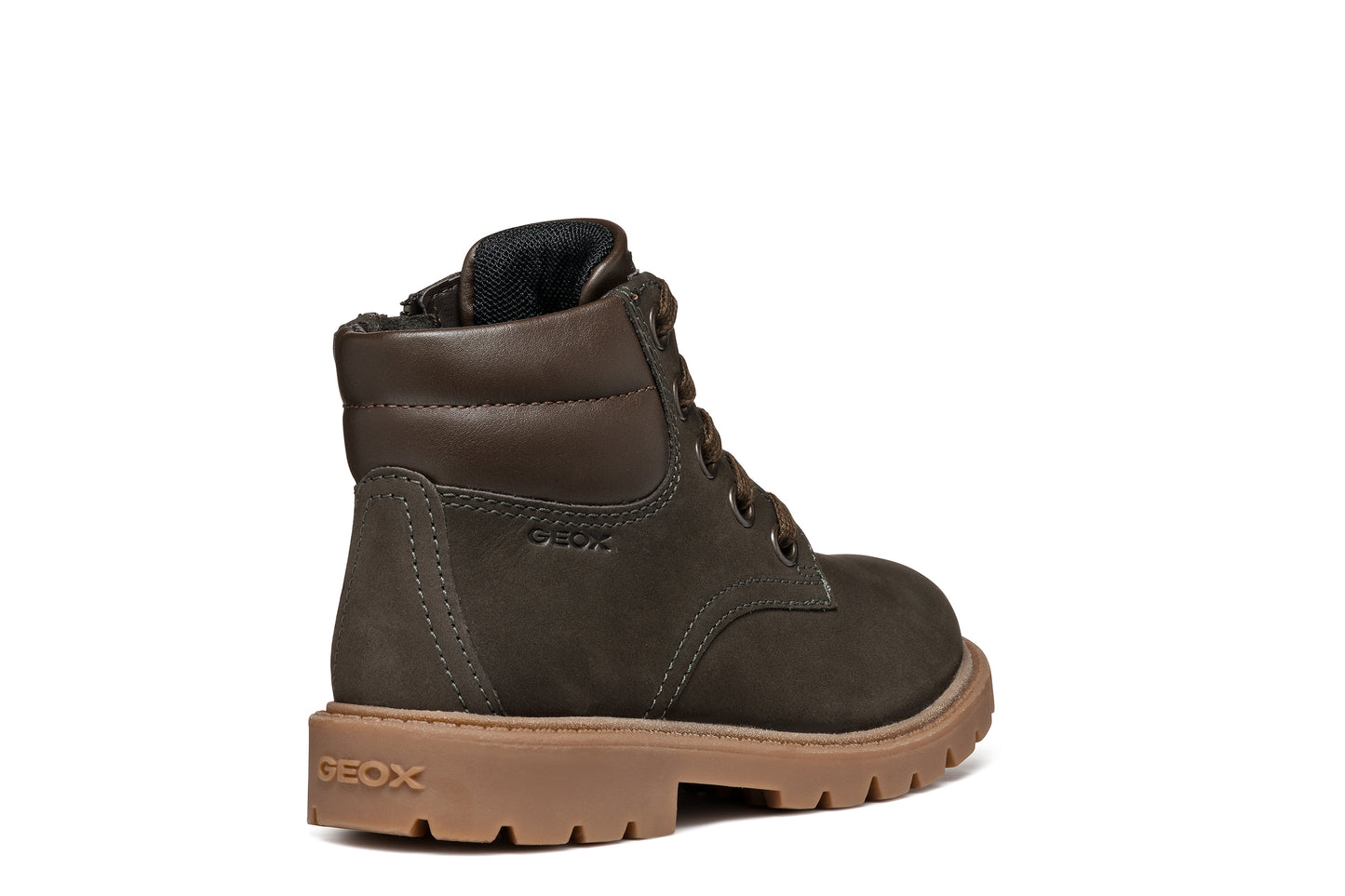 Shaylax Coffee Brown Zipped and Laced Leather Boot